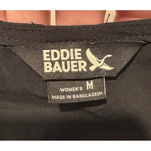 Eddie Bauer Athletic Sleeveless Tank Dress Drawstring Waist Hiking Sz M Black - Picture 3 of 8